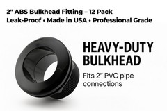 2″ Bulkhead Fitting – Slip x Slip – ABS Tank Aquarium 12 Pack | American Made