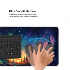 Moon Night Desk Pad Starry Sky Forest 31.5 x 11.8 inches,