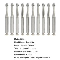 Wave Dental Carbide RA Latch Burs Taper Fissure Round Burr 6 8 701 Contra Angle