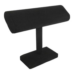 Black Velvet Oval T Bar Jewelry Display Bracelet Holder 7-1/2”L x 6-1/2”H