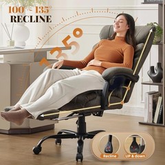500lbs Big and Tall Office Chair with Footrest Wide Ergonomic Computer Chair