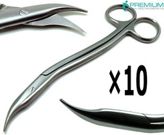 10 Pcs Heath Scissors S-Shaped 6″ Curved Tip 1.5″ Surgical Medical Instruments