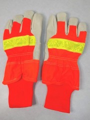 Orr High Visablity Safety Orange Work Gloves With Lining and Reflective Large