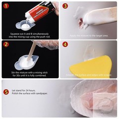 Marine Fiberglass Repair Kit 100ml White Gel Coat Repair Kit for Repairing Crack