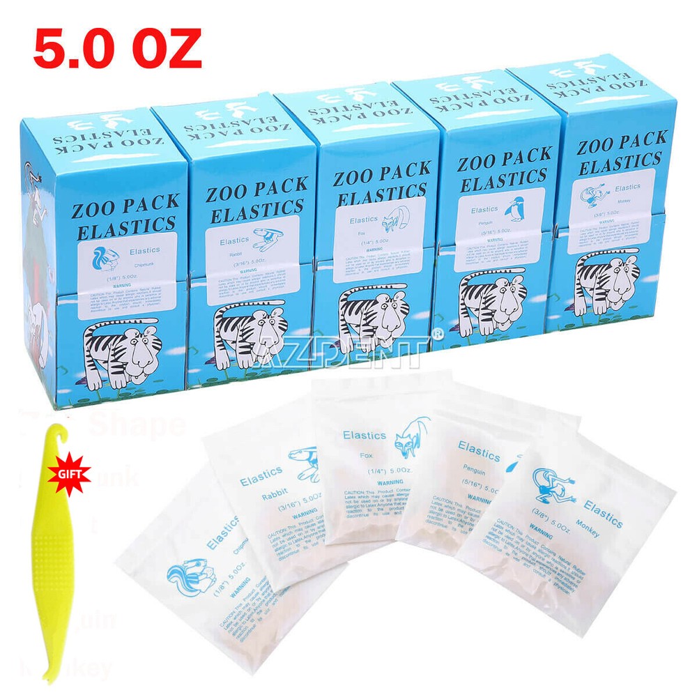5000pcs Bandas goma elásticas látex ortodoncia dental 5.0OZ 1/8,3/16,1/4,5/16