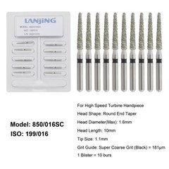 Dental Diamond Burs FG Round End Taper Football Bur Coarse Fine High Speed 856