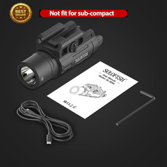 1500Lm Tactical Pistol Light Green Laser Combo Strobe Picatinny Rail USB
