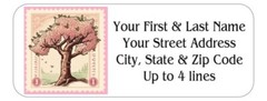 150 Cherry Blossom Tree StampMailing Return Address Labels Personalized