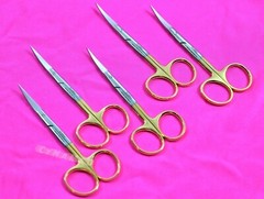 NEW 5 EA Premium GERMAN TC Iris Scissors 4.5″ Curved Surgical Dental Instruments