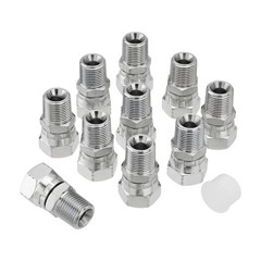 10Pack Hydraulic Hose Swivel Fittings: 3/8″ NPSM Female x 3/8″ NPTF Male + Cover
