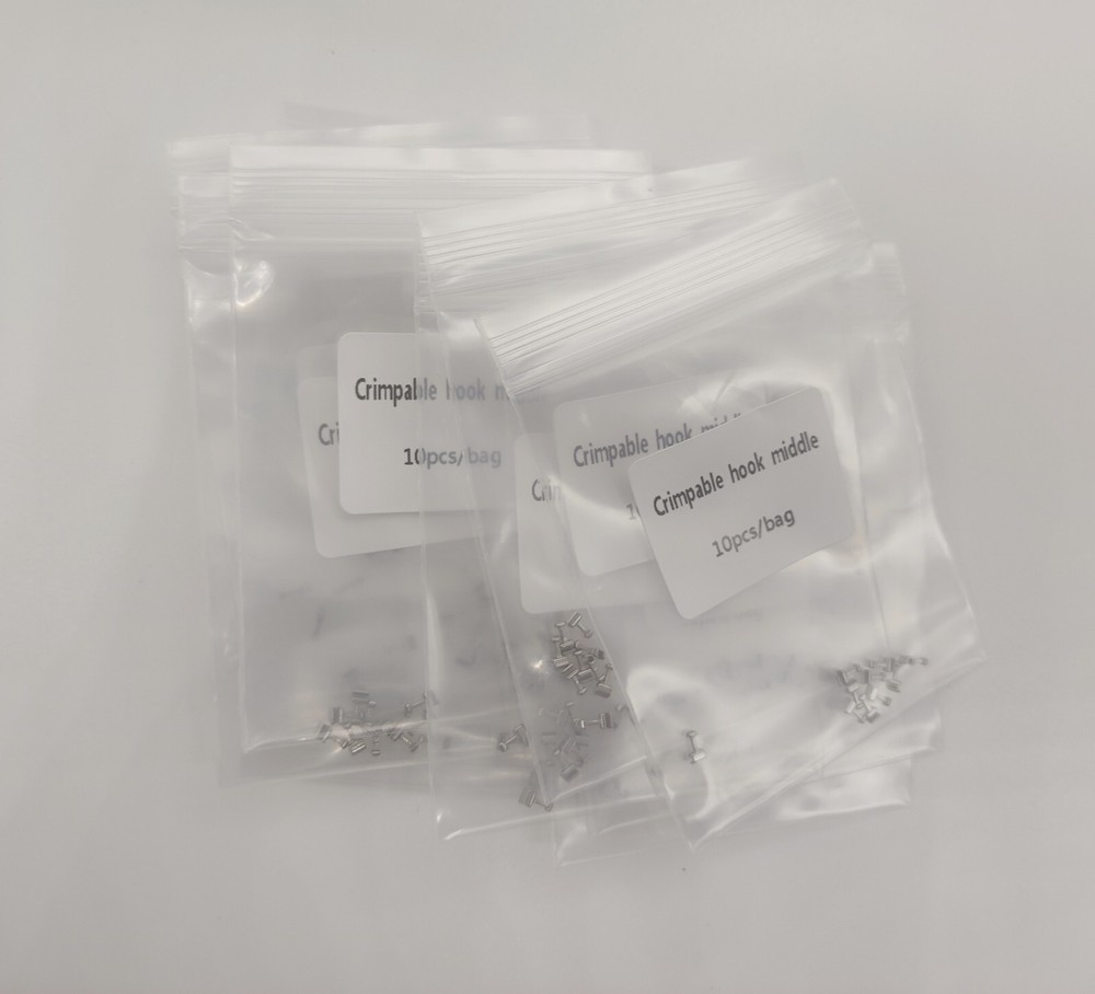10Packs 100 Pcs Sliding Crimpable Hook Open Surgical Hook Middle 4.5mm