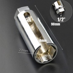 7/8” 22mm O2 Oxygen Sensor Socket Removal Tool Side Wire Cutout 1/2″ Drive