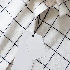 jijAcraft 1000Pcs Price Tags, White Clothing Tags Scalloped Head, White-blank