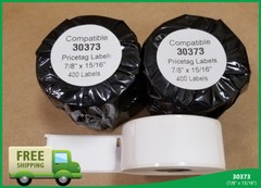 Price Tag Labels 30373 Rat Tail Style Dymo® Compatible Thermal 5 Rolls White