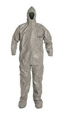 DuPont Tychem F 6000 Hazmat Coveralls Respirator Fit Hood Attached Boots +BONUS