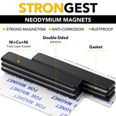 DIYMAG Neodymium Magnets, 12 Pack Strong Magnetic Bar with Double-Sided