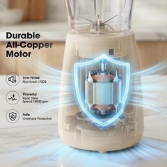 BevWizzy Blender for Smoothies and Shakes, Peak 350W Single 1～2, Creamy White