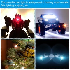 1206 Pre-Wired Micro LED, 24 Pcs 9-12V Emitting Diodes for Model, Warm White