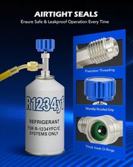 R1234YF Quick Coupler Adapter Self-Sealing & Puncture Can Tap for Car AC System