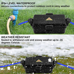 Outdoor Electrical Box Waterproof IP54 Black Outdoor Extension Cord Cover(Inner