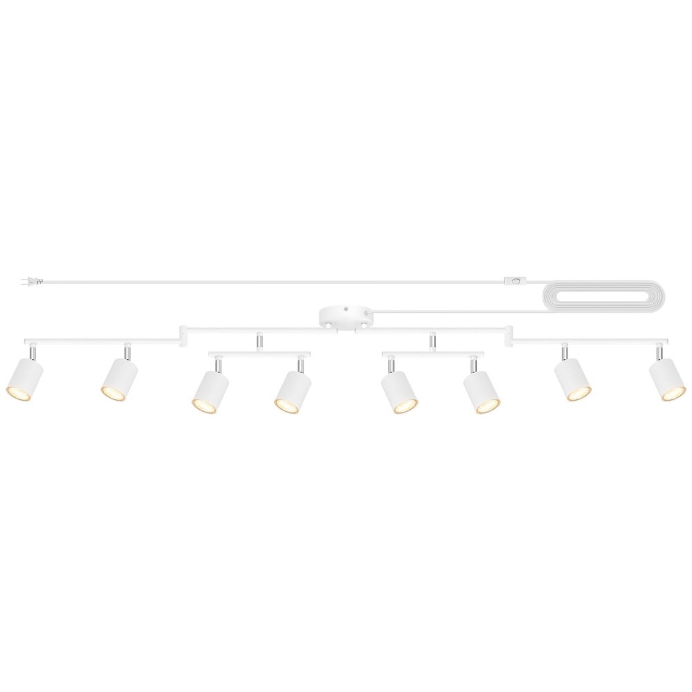 Plug in Track Lighting LED, Track Lighting Fixtures Ceiling, White 8-Light Ki…