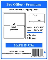 Pro Office Premium Self-Adhesive Blank Round Corner Shipping Labels FedEx 8.5×11