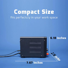 60.00V 5.000A High Precision Bench Lab Variable Power Supply with Alligator Clip