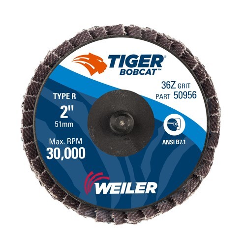 Weiler 50956 2″ MINI FLAP Disc 36GR ZA T27 ROLOC BOBCAT (Box of 10 discs)