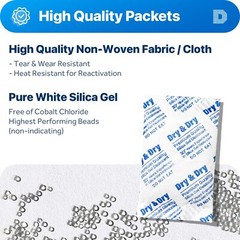 Dry & Dry 30 Gram [10 Packets] Premium Silica Gel Packets Desiccant Packs