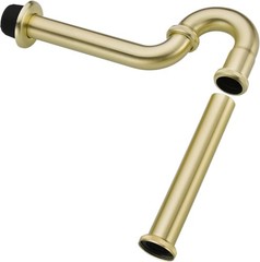 Brass P Trap, 1 1/4 Bathroom Basin Sink Waste Trap Drain Kit Brushed Gold