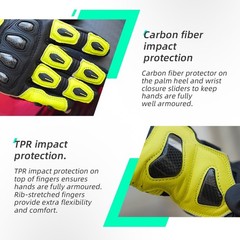 Motorcycle Gloves with Touchscreen – Full Finger, Impact Protection, Unisex