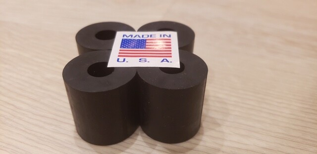 RUBBER SPACER HIGH GRADE 1″THKX1-3/8 OD X 3/8″ID (10 PC PACK)MADE IN THE USA
