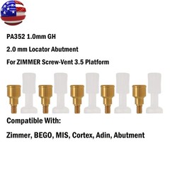 ZimVie LOCATOR Abutment for Tapered Screw Vent Implants 3.5mm/4.5mm Cuff Height