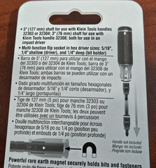 Klein Tools 32768 Impact Rated Driver Set Flip Socket 3-in-1 Bit Holder 1/4 5/16