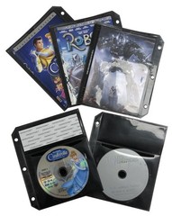 50 Black CD/DVD Half Sheet Storage Binder Filing Sleeve & Booklet **1-3 DAYS