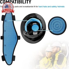 4 Pack Hard Hat Top Pad and Sweatband Sets for Safety Helmet, Washable Hard Hat