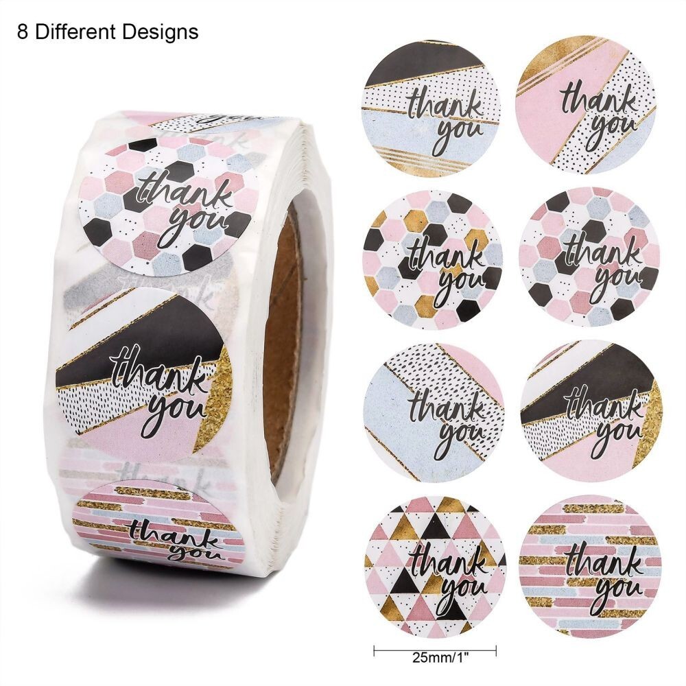 Thank You Saying Sticker Labels 500 each per roll Great for Orders Crafts