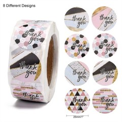 Thank You Saying Sticker Labels 500 each per roll Great for Orders Crafts
