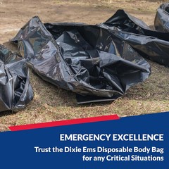 Ever Dixie Disposable Disaster Pouch Body Bag Stretcher Combo 8 Handles – Black