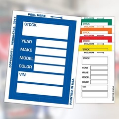 Car Dealer Stock Stickers Improved Design 100 Blue Inventory Window Stickers …