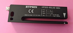 HYPSEN SLOT LABEL GAP SENSOR HFS03-60LAB-M84 with M8 cordset 3mm slot NPN PNP