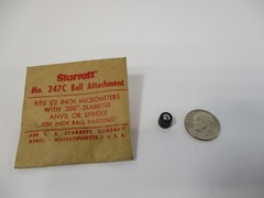 STARRETT # 247 C Micrometer .200″ Ball Tip Attachment Fits .200″ Anvil Spindle