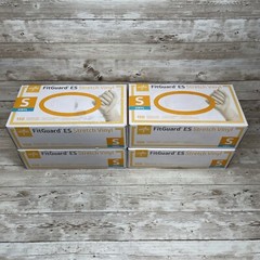 4 *DENTED* Boxes MEDLINE FITGUARD ES Stretch Vinyl Exam Gloves Size: Small 600ct