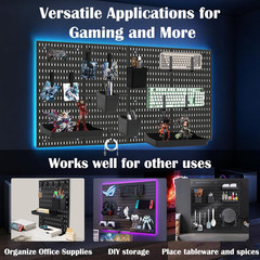 Pegboard Wall Organizer Kits, 4 Pcs Pegboards with 21 Accessories Modular Hangin