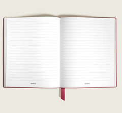 Montblanc 118039 Luxury Red Leather Fine Stationery Small Lined Notebook 14x9cm