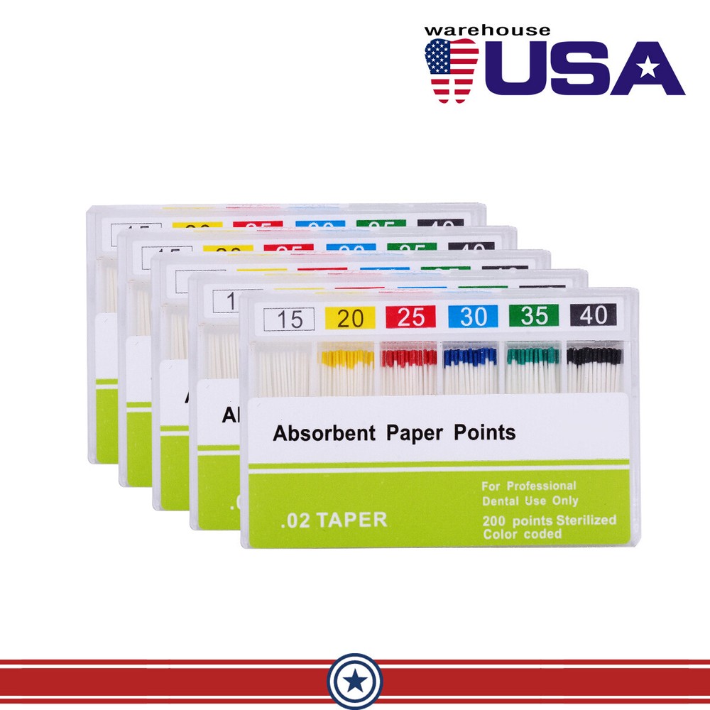 AZDENT Dental Endo Absorbent Paper Points 0.04/0.02 15-40#/Gutta Percha F1 F2 F3