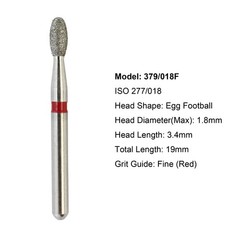 Diamond Dental Burs 856 379 801 FG Round End Taper Football Barrel Pear Flame