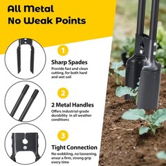 Post Hole Digger Tool, Heavy Duty Post Hole Digger with 55 Inch Handle, Dual Sha