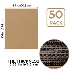 Corrugated Cardboard Sheets Flat Inserts Craft Shipping Moving 8×10 Inch 50 PCS