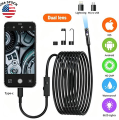 8mm Endoscope Borescope Inspection Snake Camera 1920P HD For iPhone Android iOS